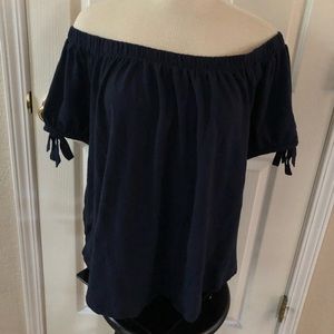 Navy shoulder blouse
